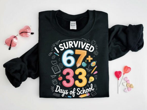 67 I Survived 100 Days of School PNG Graphics
