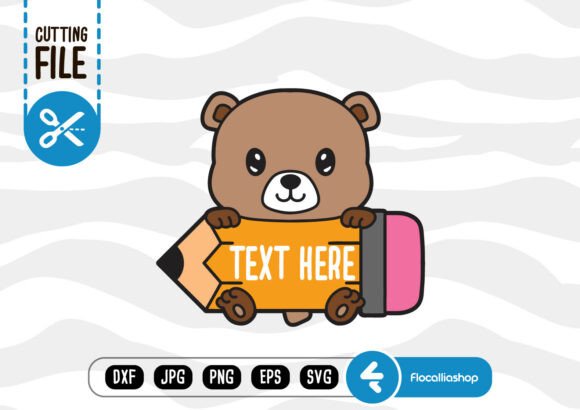 Animal School Frame SVG: Bear SVG for Crafts & Graphics
