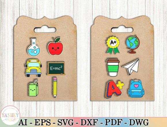 Back to School Stud Earrings SVG Bundle for Laser Cutting