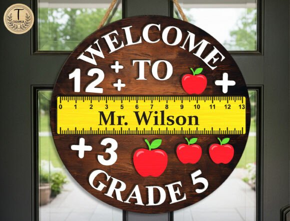 Classroom Door Hanger Laser Cut File SVG for Home Decor & Laser Cutting