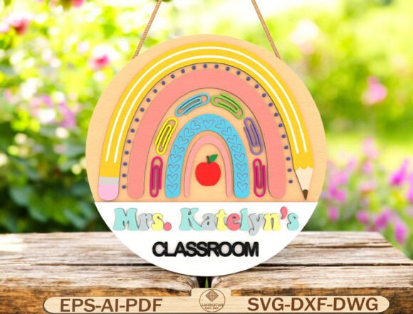 Custom Classroom Door Hanger SVG: Laser-Cut Signs for Local Branding