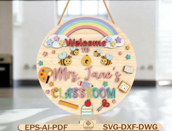 Custom Teacher Name Door Decor Laser Cut Signs
