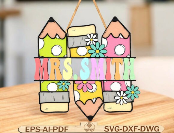 Cute Back to School Laser Cut File: Wall Decor & Laser Cutting