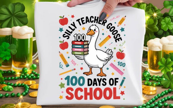 Funny Goose 100 Days of School Shirt PNG — Graphics & T-Shirt Designs