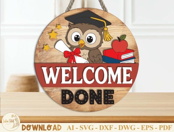 Graduation Door Hanger Laser Cut SVG for Home Decor