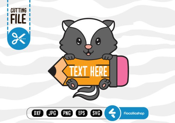 Pencil Text Holder SVG, Skunk SVG: Crafts & Graphics
