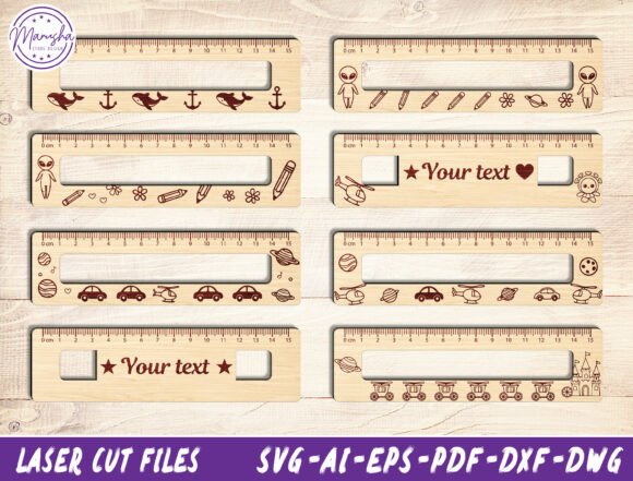 Personalized Wooden Ruler SVG Bundle: Laser Cutting & Home Decor