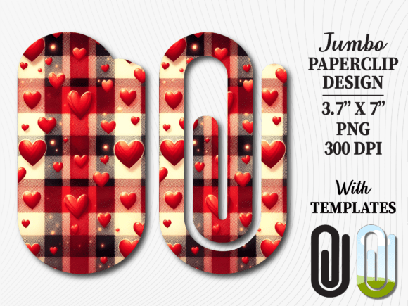 Red Heart Plaid Jumbo Paperclip Graphics & Crafts