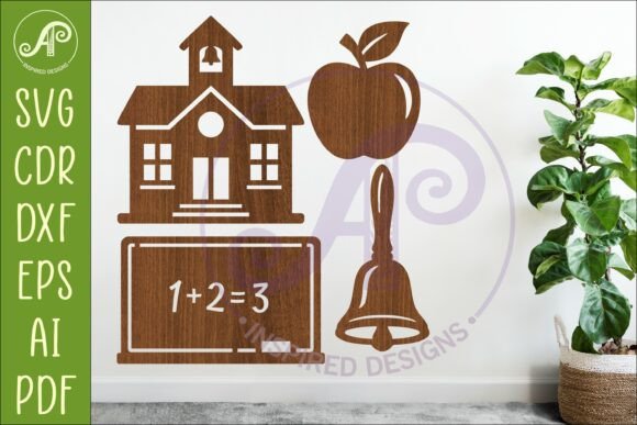 School Icons SVG Teacher Classroom 1: Laser Cutting & Wall Decor