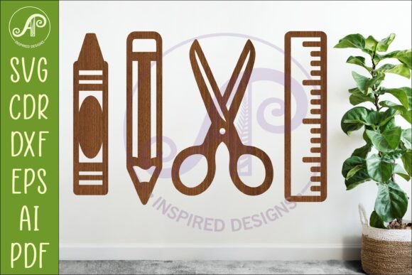 School Icons SVG Teacher Classroom 3: Laser Cutting & Wall Decor