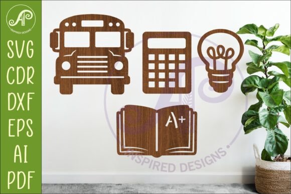 School Icons SVG Teacher Classroom 6: Laser Cutting & Wall Decor Ready