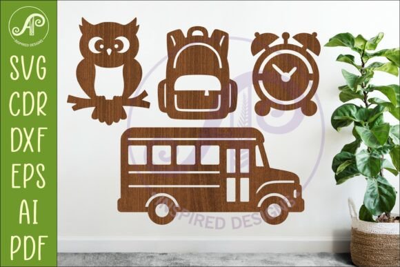 School Icons SVG Teacher Classroom 7: Laser Cutting & Wall Decor Ready
