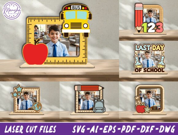 School Photo Frame Laser Cut SVG Bundle: Home Decor & Laser Cutting