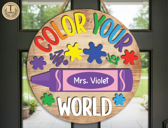 Teacher Classroom Door Hanger SVG: Laser Cutting Home Decor Asset