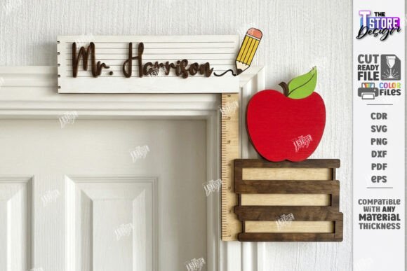 Teacher Door Corner Sign Laser Cut: Wall Decor for Brand Identity