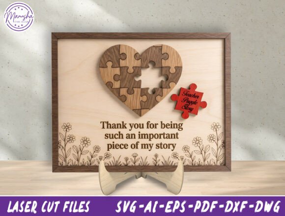 Teacher Puzzle Sign Laser Cut File SVG for Other Celebrations