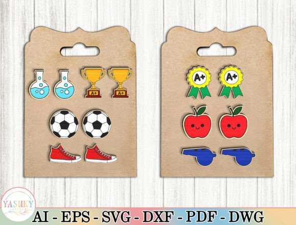 Teacher Sport Earring SVG Bundle: Laser-Cutting-Ready Earrings